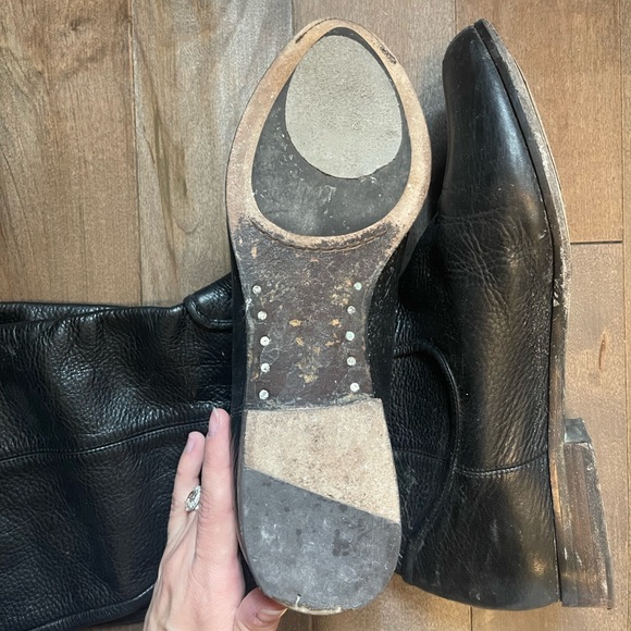 Frye Cindy Slouch pull on boot in black leather size 7.5 - Picture 5 of 7